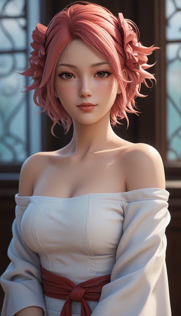 Sakura Haruno Portrait as High-Fashion Model