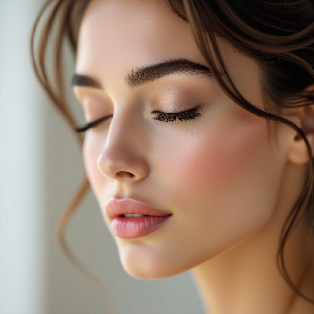 Serene Woman's Face in Soft Natural Light