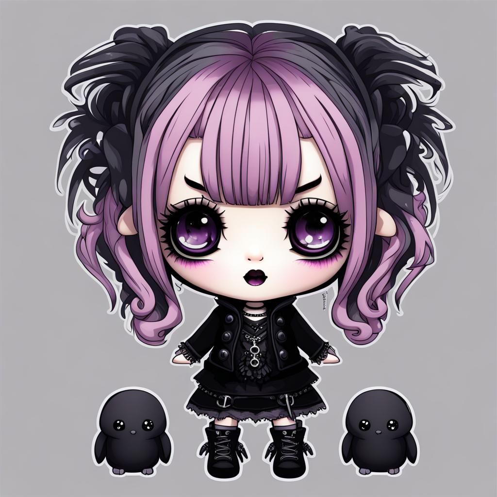 Chibi Goth Doll Illustration