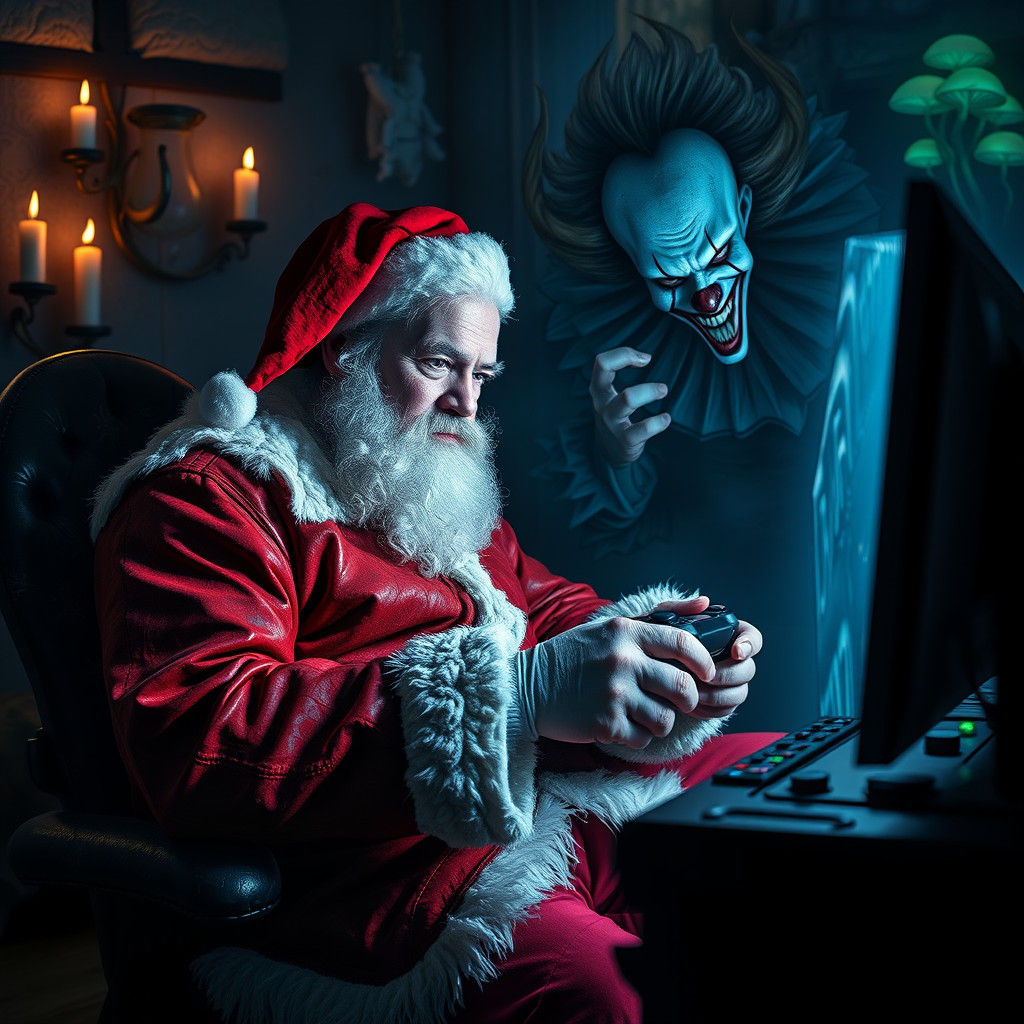 Santa and Pennywise Play GTA 6 in Gothic Den