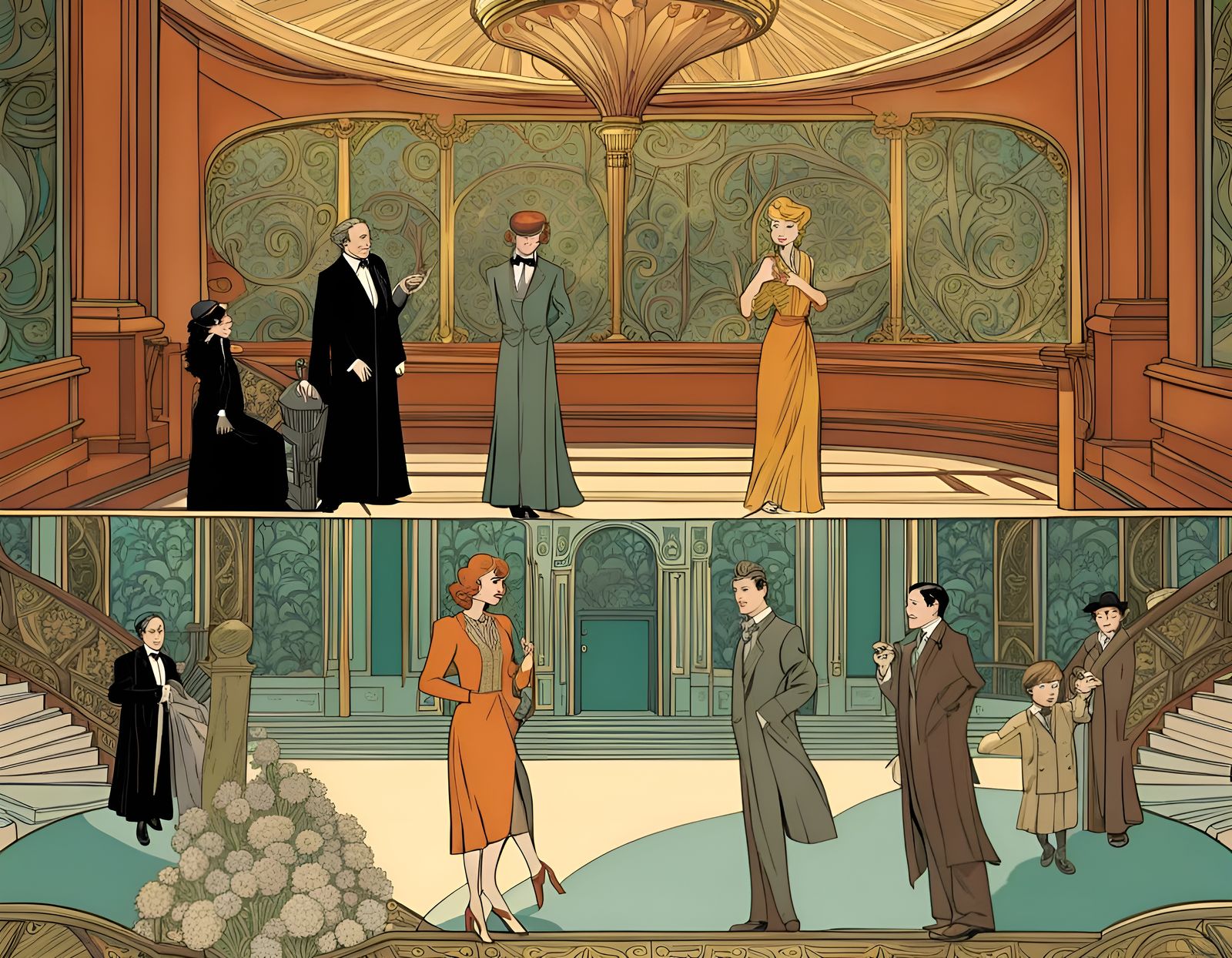Art Nouveau Graphic Novel Illustration