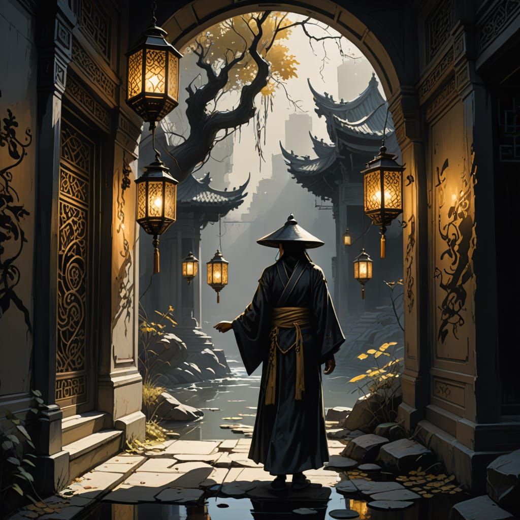 Sfumato Sketches in Chinese Painting Style