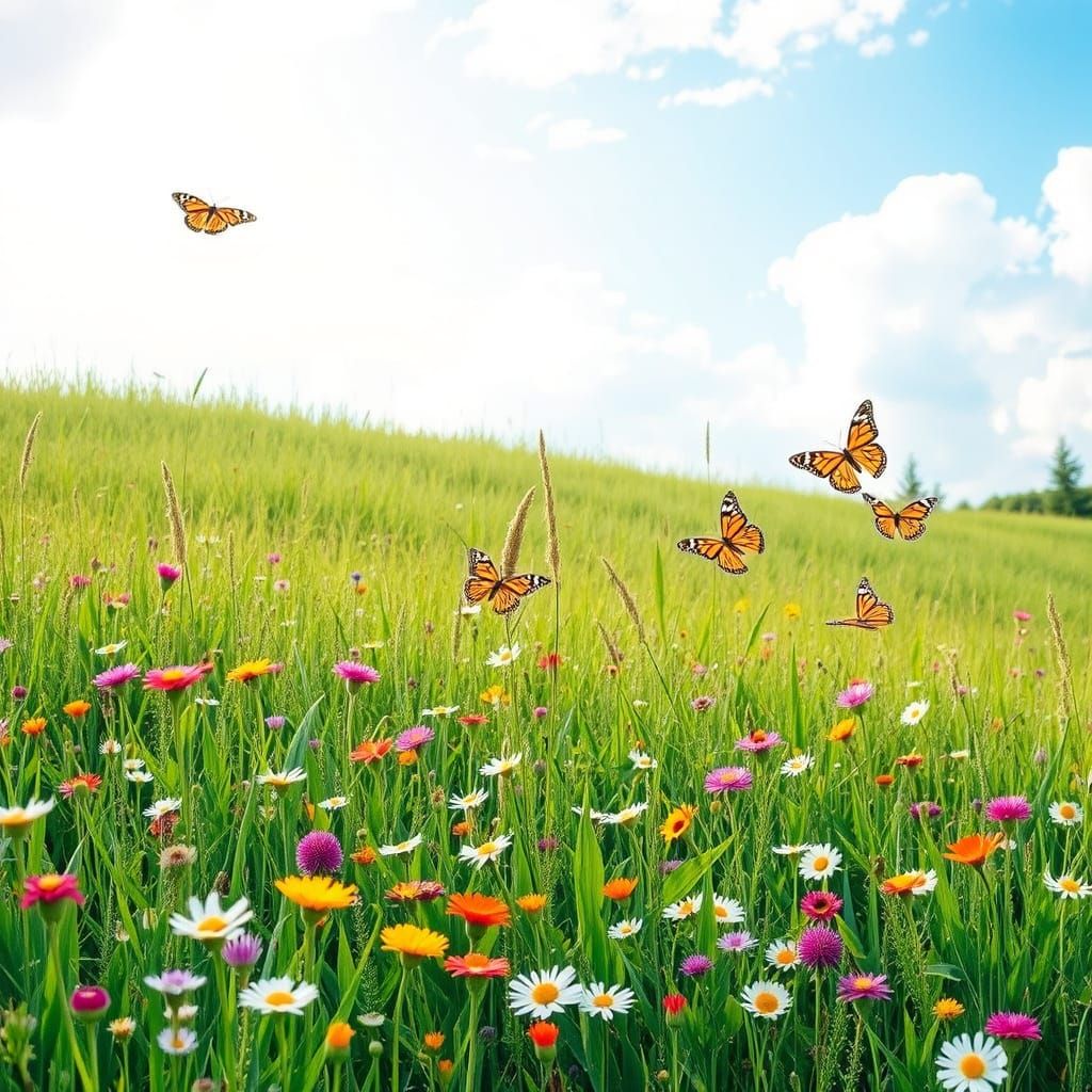 Spring Awakening in Vibrant Meadow