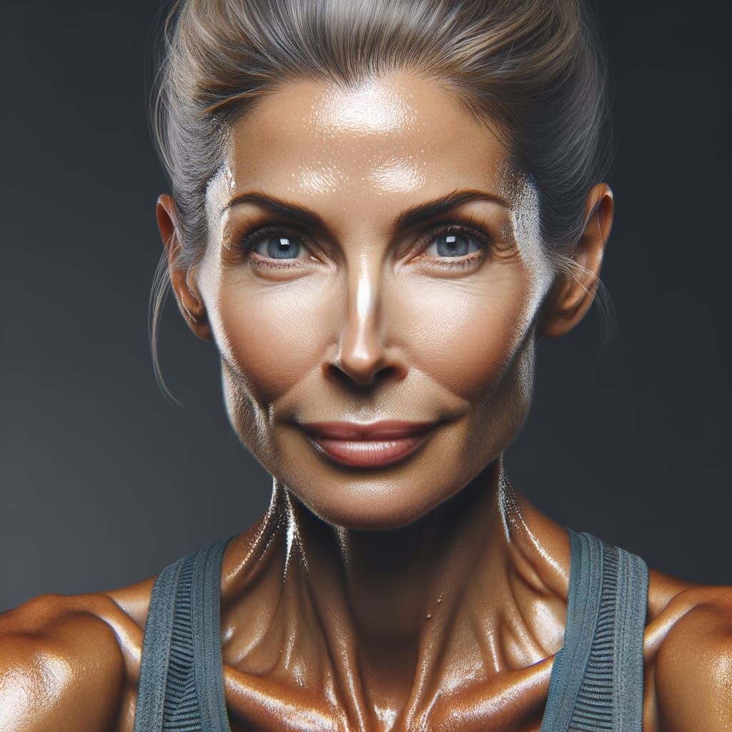Photorealistic Portrait: Fit Woman After Workout