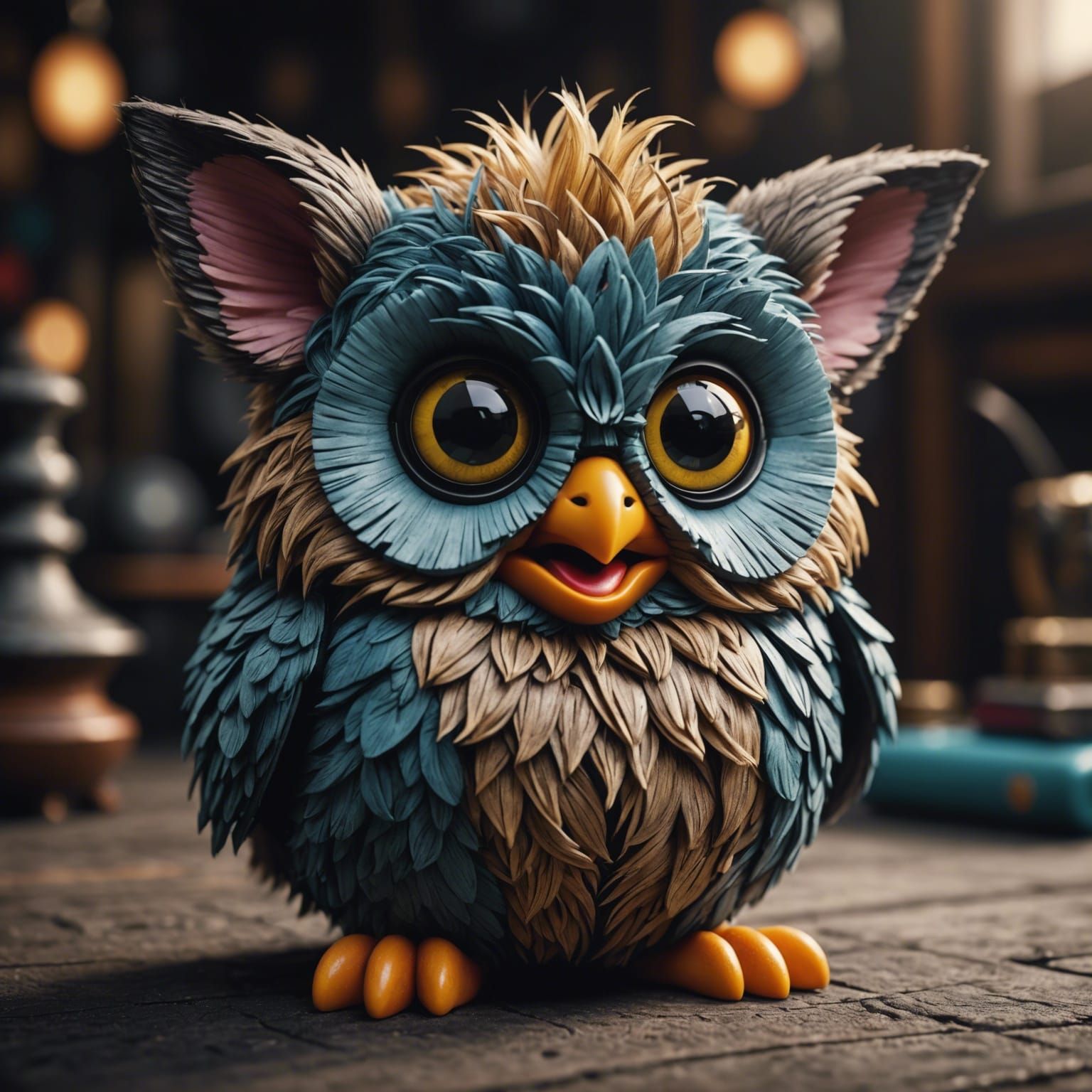 Hyperrealistic Furby with Intricate Details in HDR