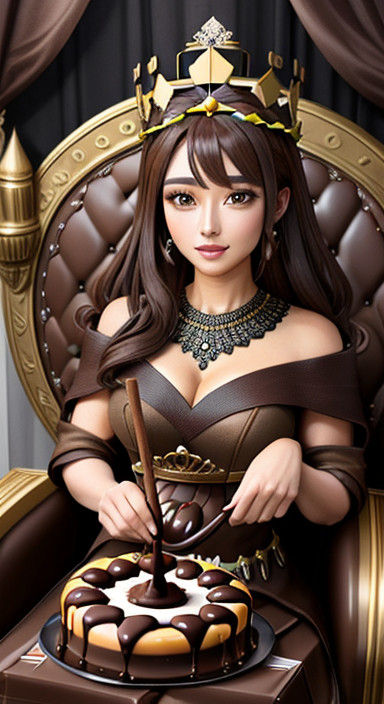 Earth Toned Geometric Crown with Chocolate Queen