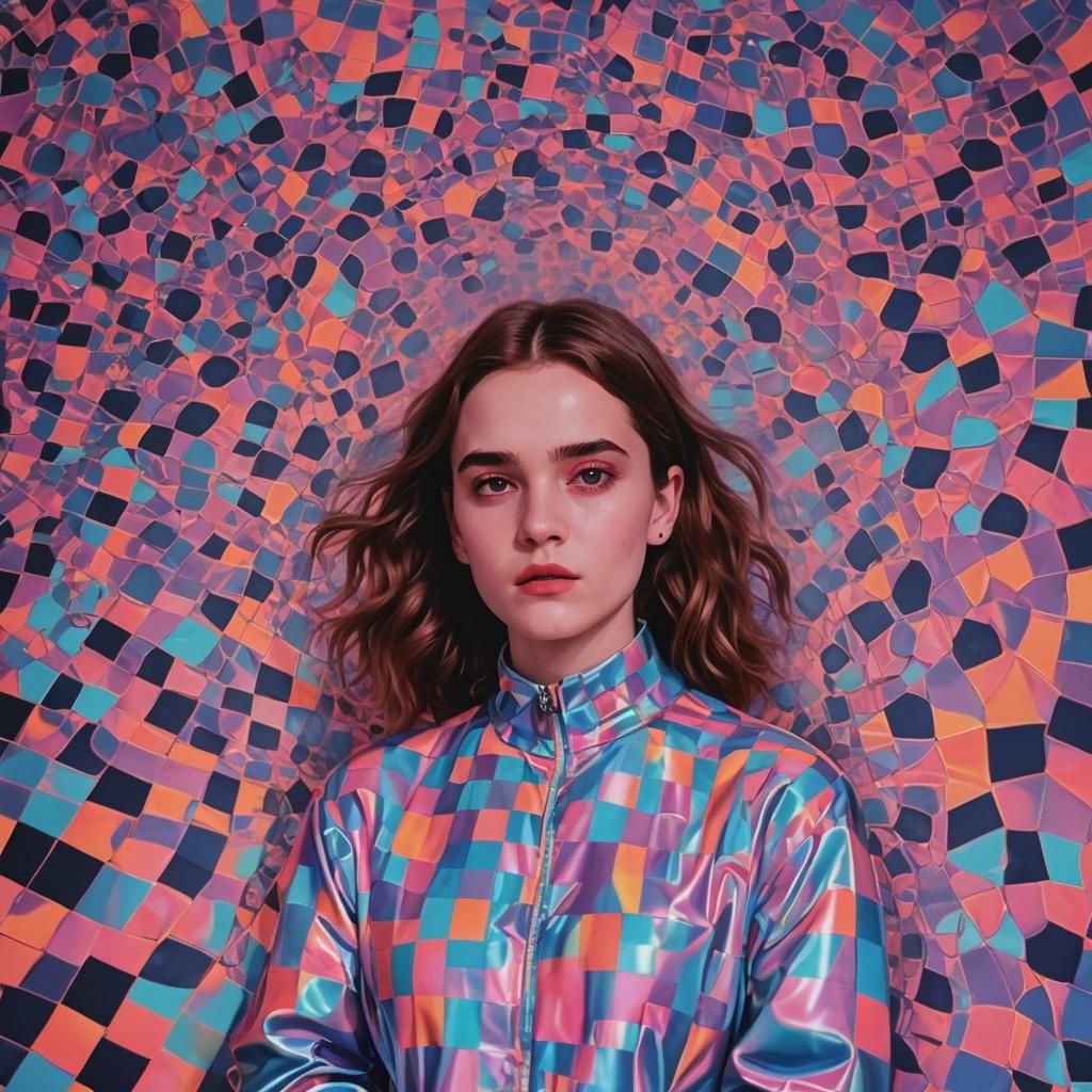 Zoey Deutsch: Vaporwave Dreamscape in Photorealistic Style