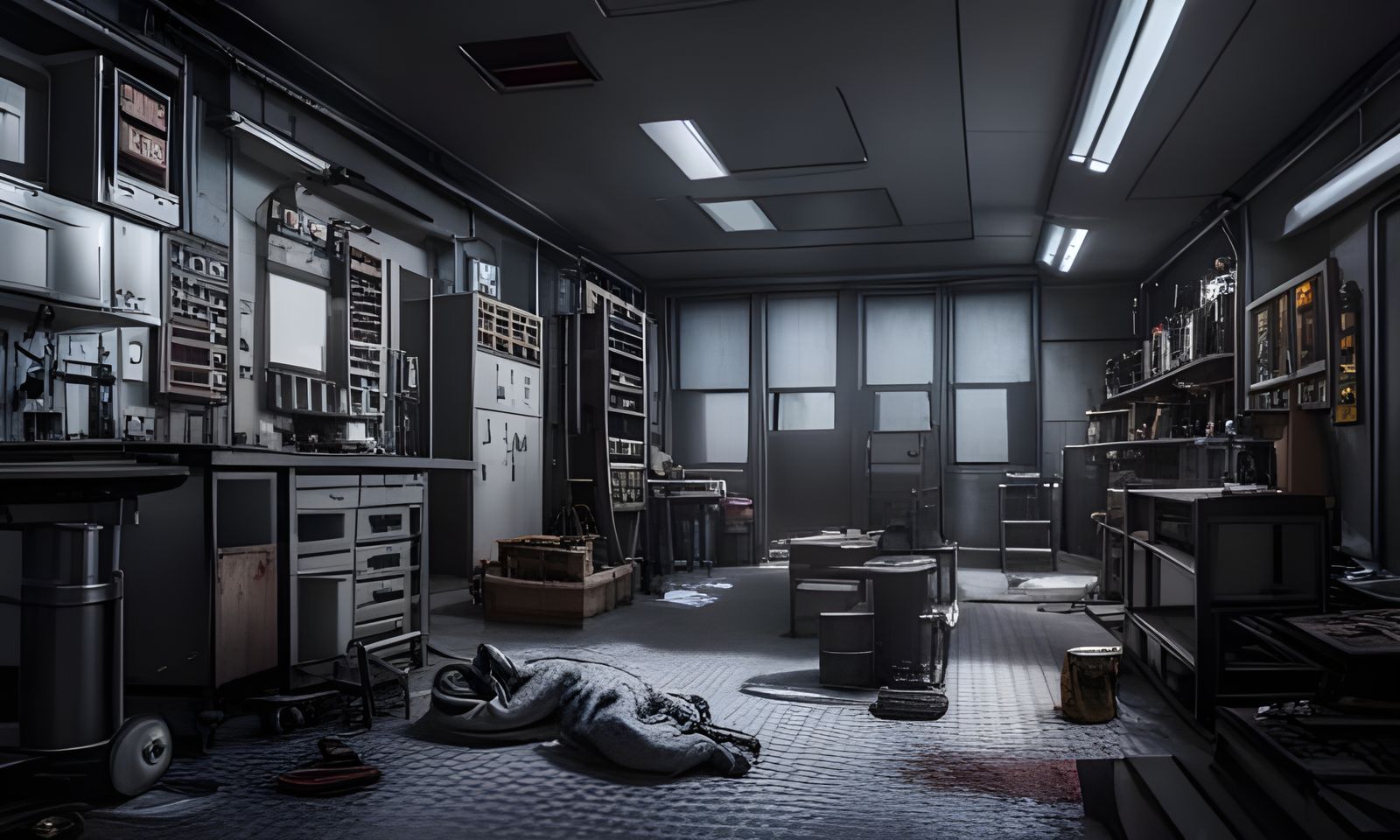 Sinister Post-Apocalyptic Laboratory in Hyper-Realistic Styl...