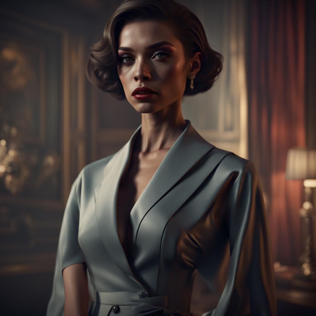 1960s Fashion Model Portrait in Shadowy Lighting