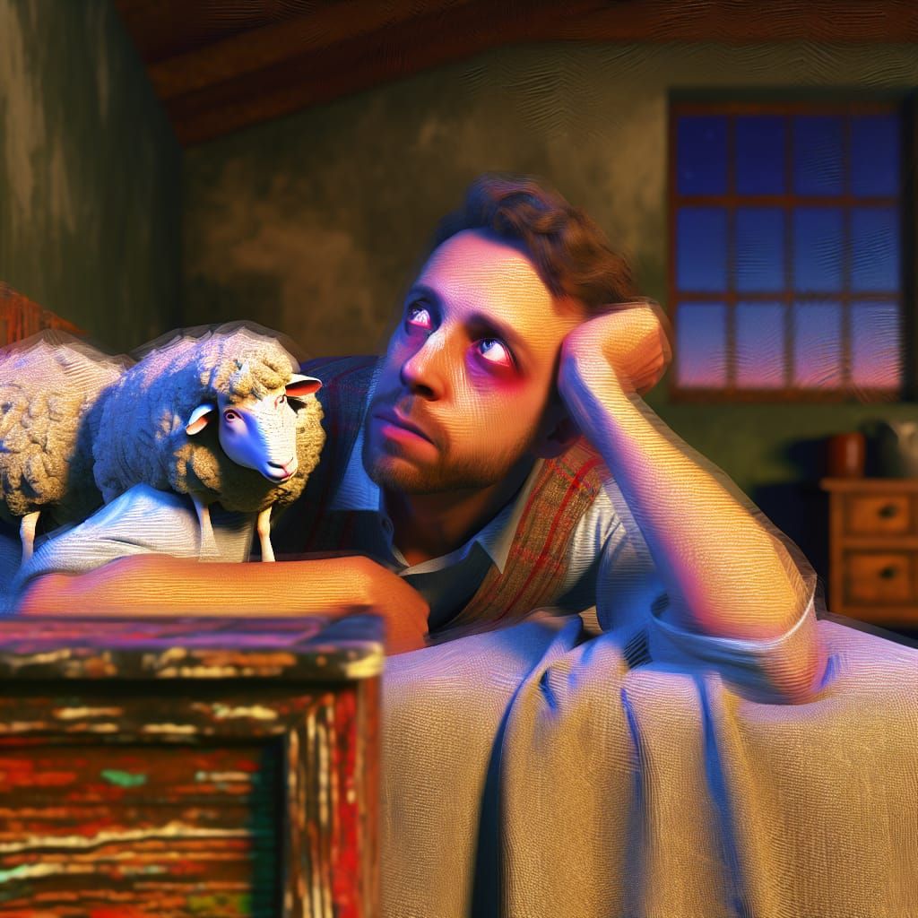 Insomniac's Silent Struggle: An Impressionistic Dreamscape