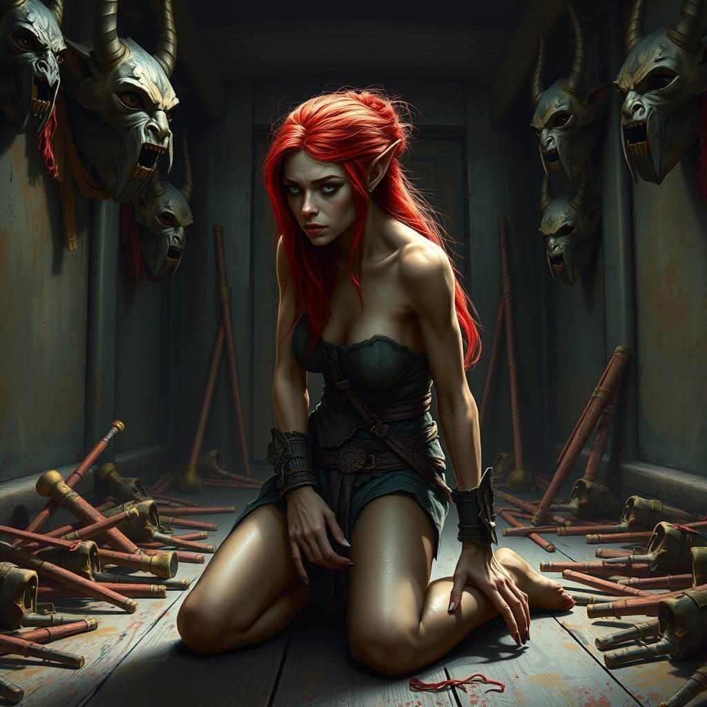 Ogre Submissive in a Dramatic, Hyperrealistic Setting