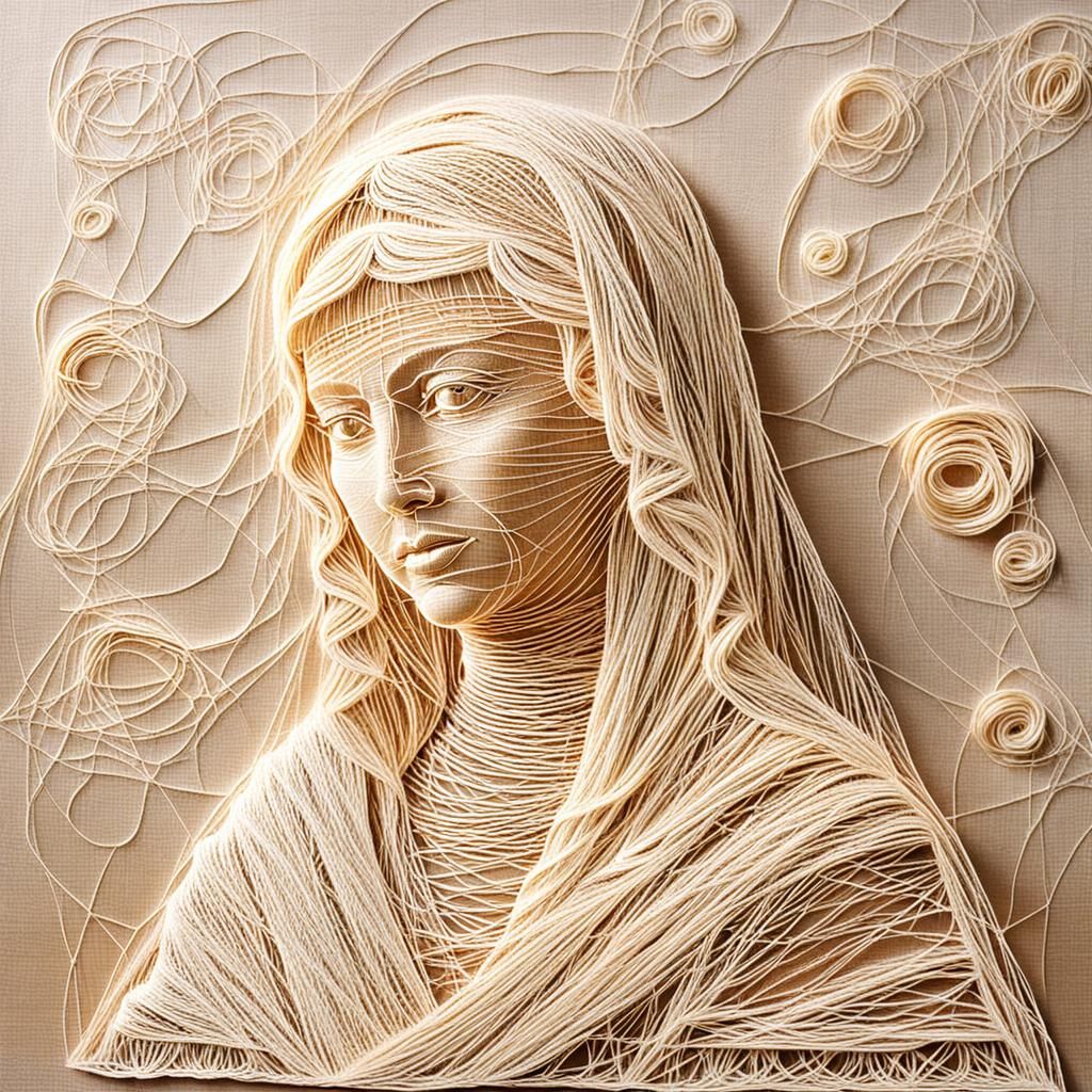 String Art Portrait of the Virgin Mary