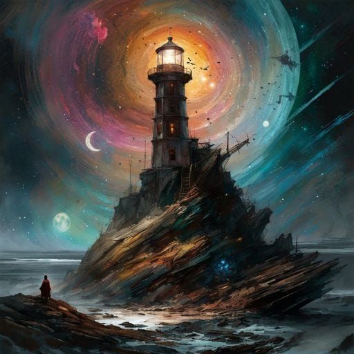 Lighthouse on Asteroid at the End of the Universe