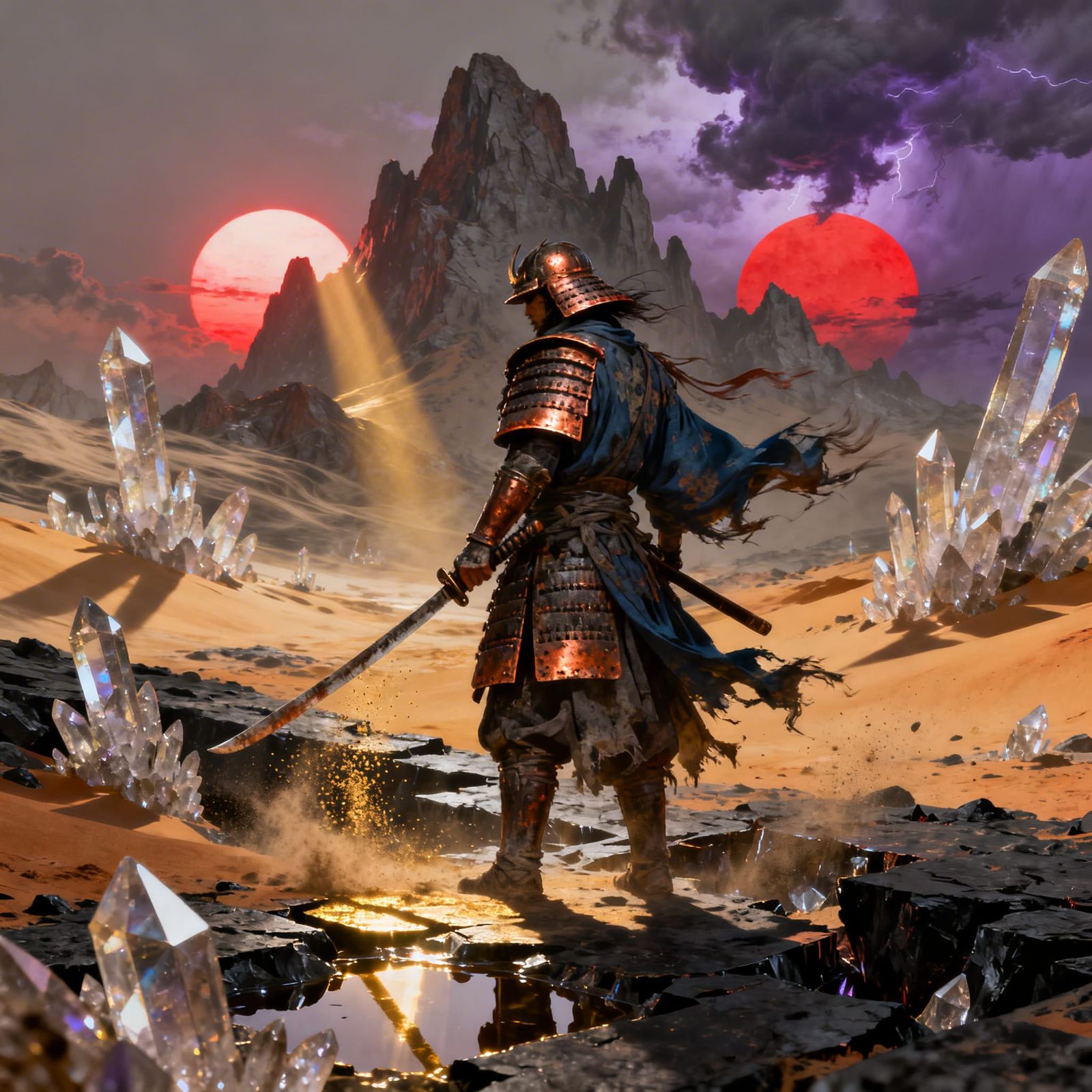 Samurai on Alien Planet Under Two Suns