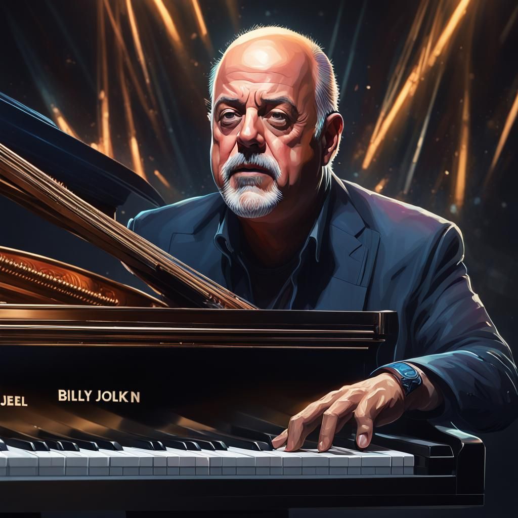Billy Joel Piano Man Portrait in Digital Art Style