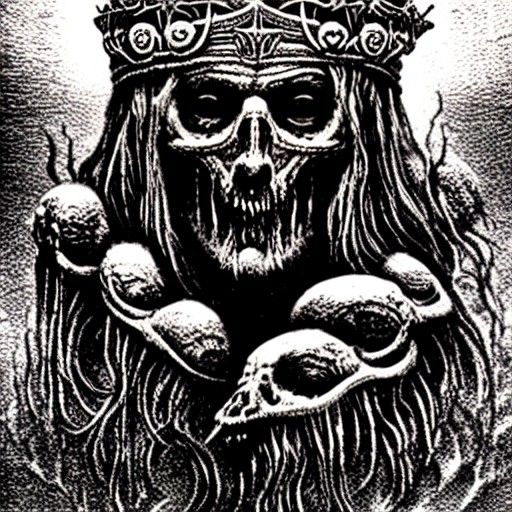 Undead Viking King Portrait in Dark Surrealism