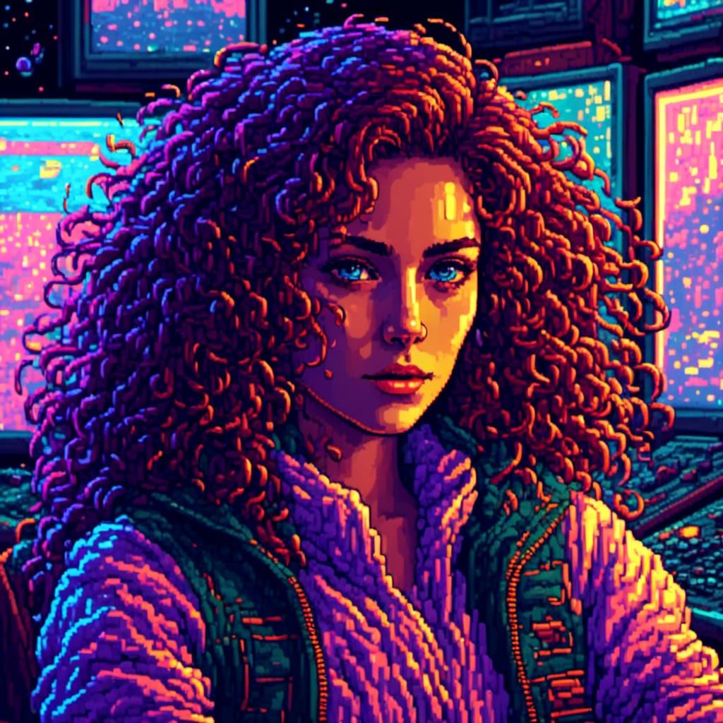 Video Game Girl in 64-bit Pixel Art