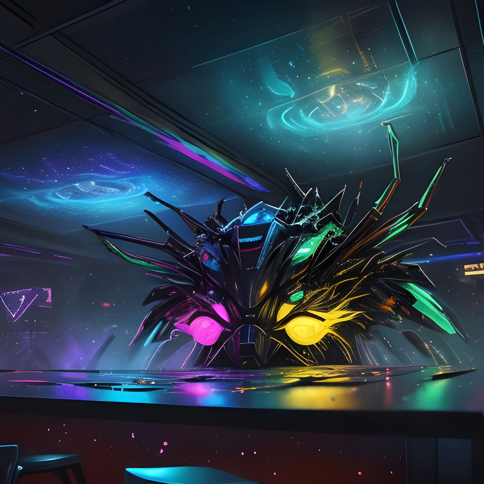 Interstellar Spider Dice in Graffiti Art Style