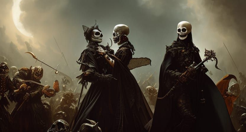 Undead Skeletons Dancing at Masquerade Ball