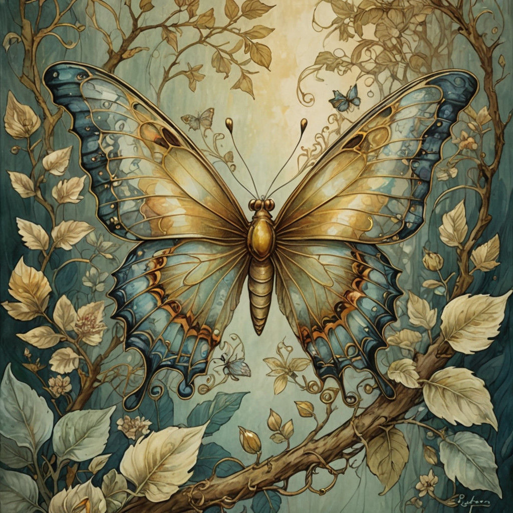 Whimsical Butterfly in Watercolor Splendor