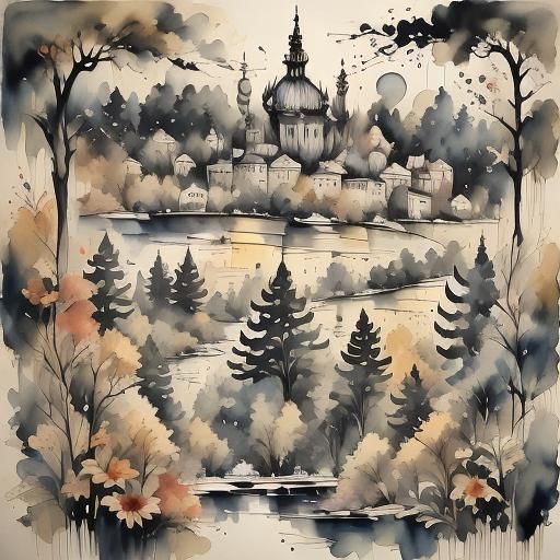 Sloth Femme Fatale: Intricate Watercolor Ink Illustration