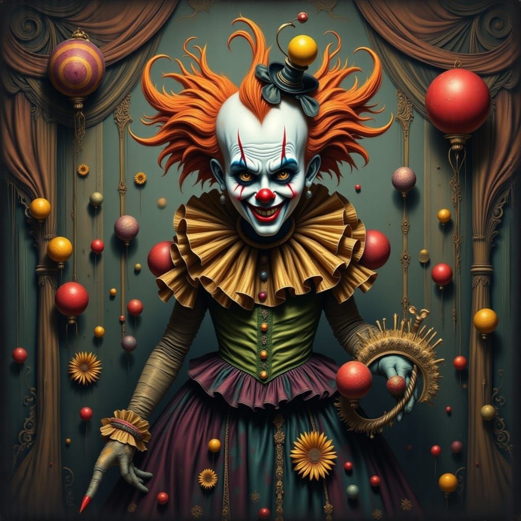 Surreal Creepy Circus with Whimsical Elements