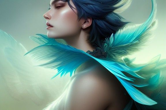 Feathered Emerald Flyer with Azure Armor