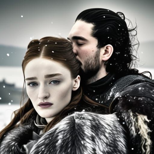 King and Queen Cuddle in Snowy North