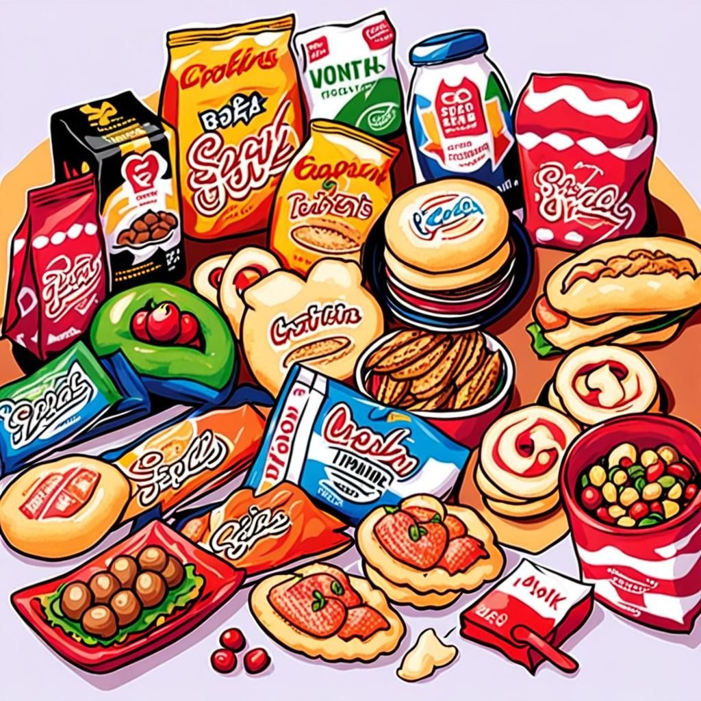 Colorful Food Display Generated by AI