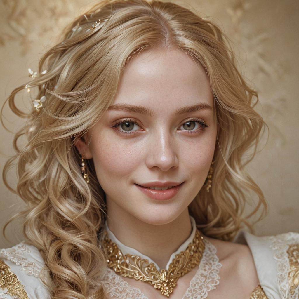 Ethereal Woman Portrait in Soft Golden Light