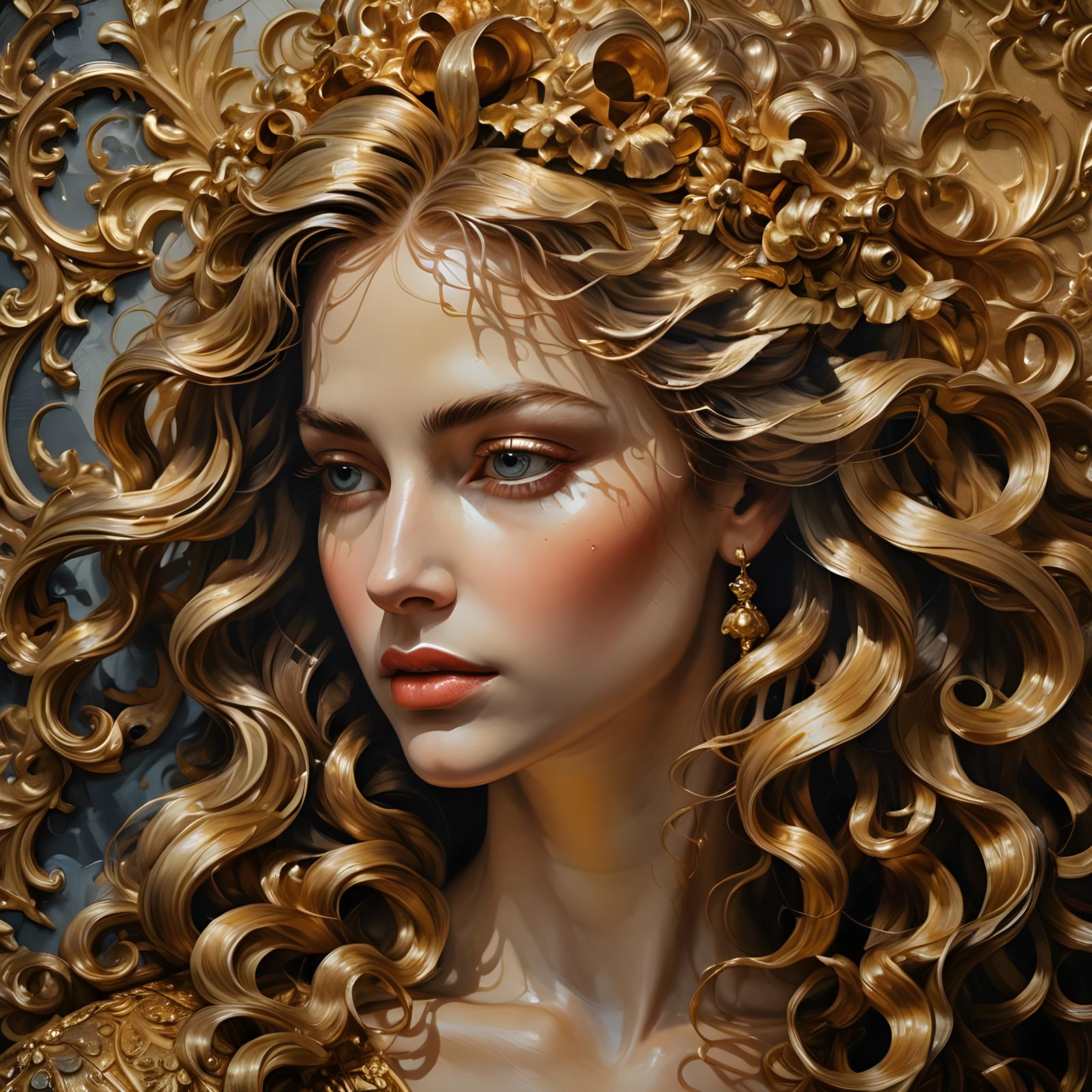 Textured Relief Painting in Vibrant Colors