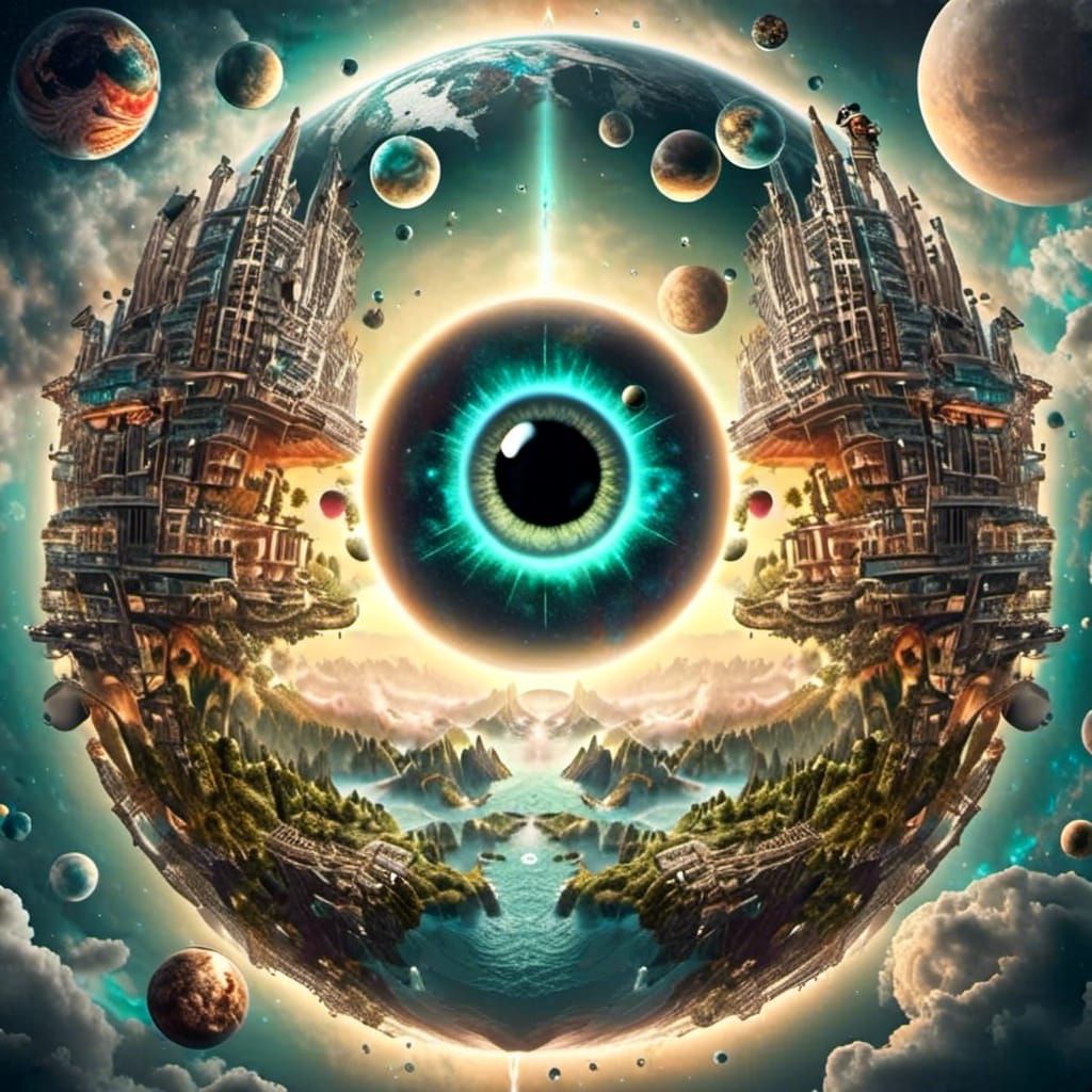 Surreal Eye Planet Digital Art Apocalypse