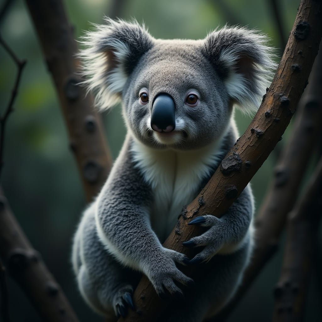 Hyperrealistic Koala Bear Portrait in Cinematic Style