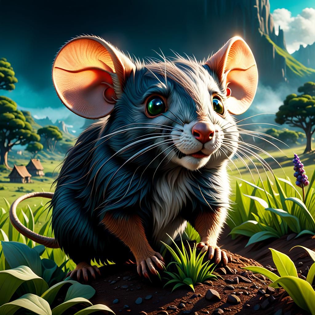 Mouse Risks Danger in Detailed Matte Painting