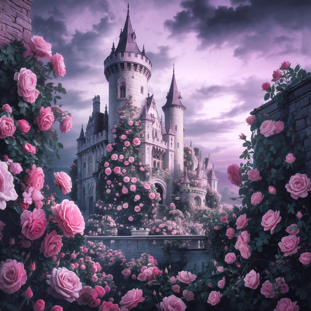 Fantasy Castle Enshrouded in Blooming Roses