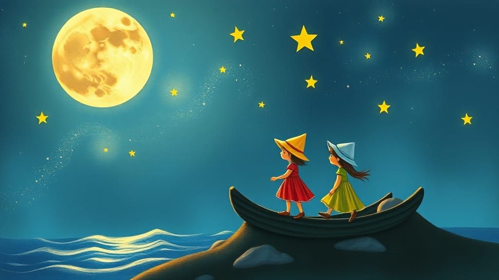 Whimsical Fairytale Scene in Children's Book Style