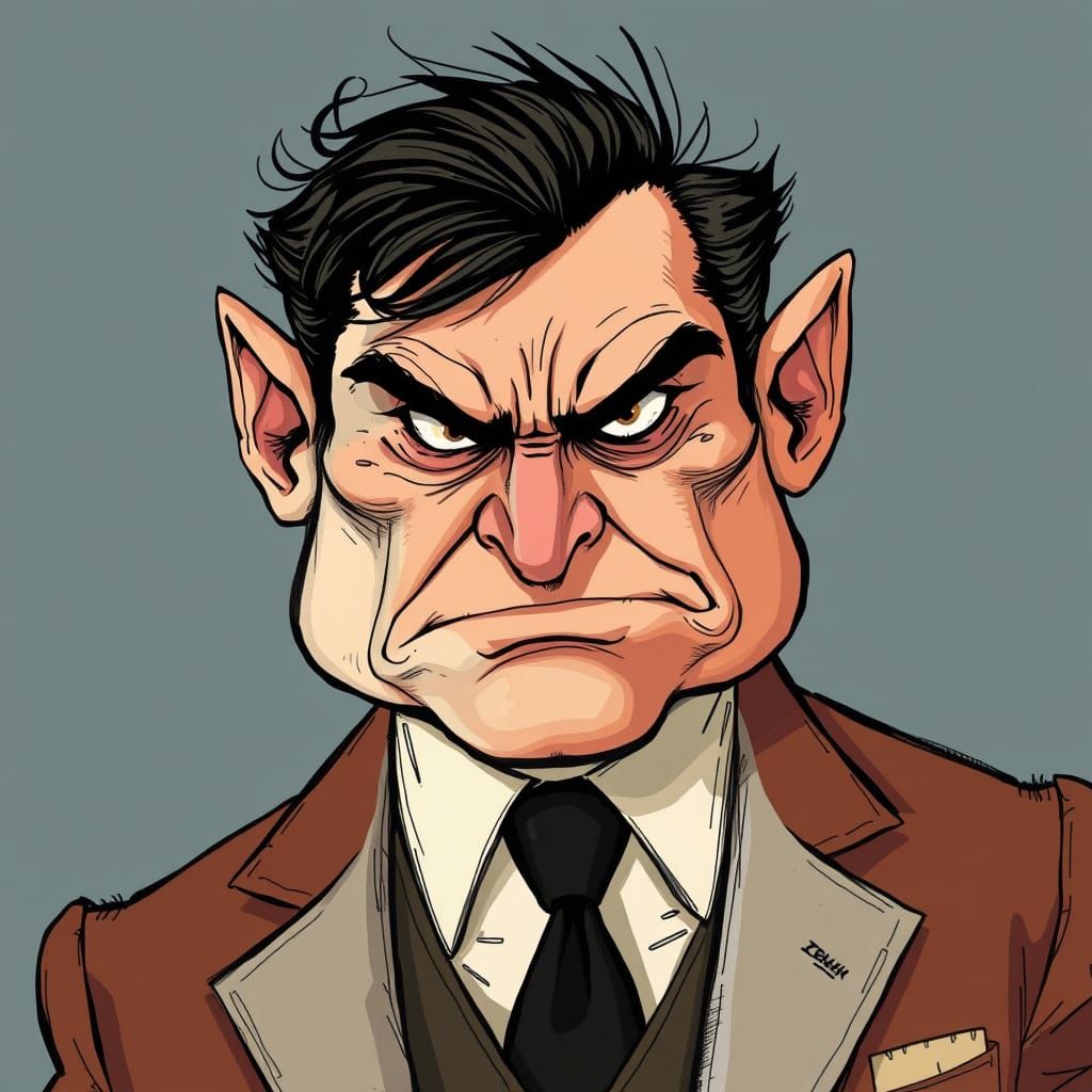 Fragile Bully: A Satirical Paper-Like Illustration