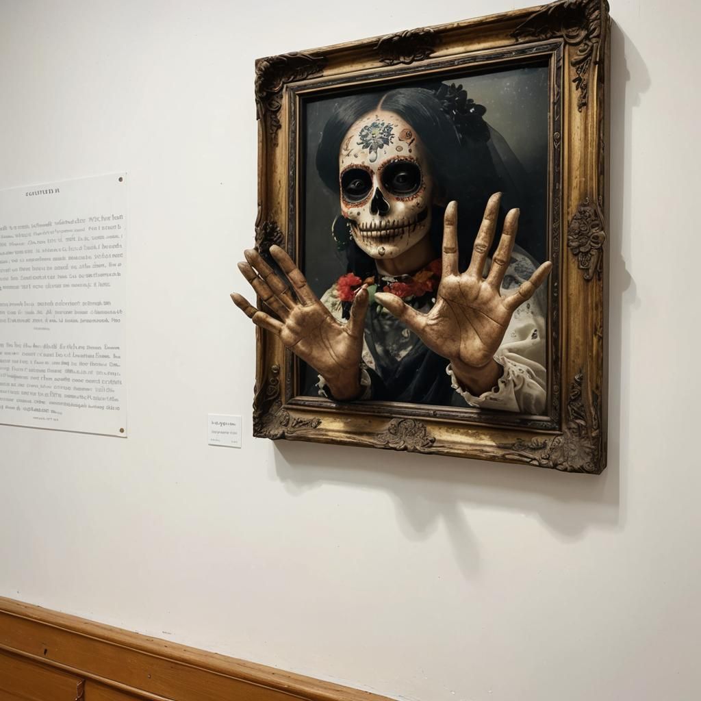 Day of the Dead Offering with Hovering Ghosts