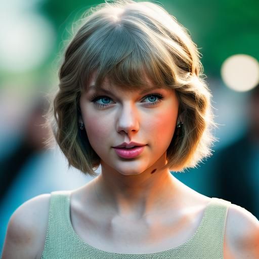 Taylor Swift with Short Brown Hair Portrait