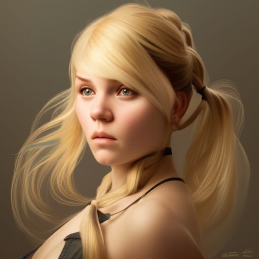 Pregnant Girl Portrait in Hyperdetailed Style