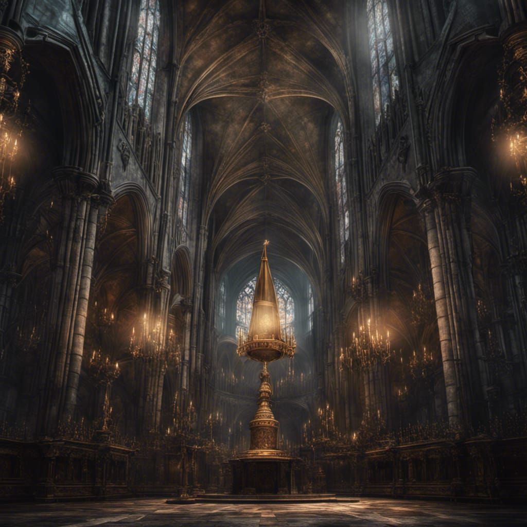 Majestic Medieval Cathedral with Chalice