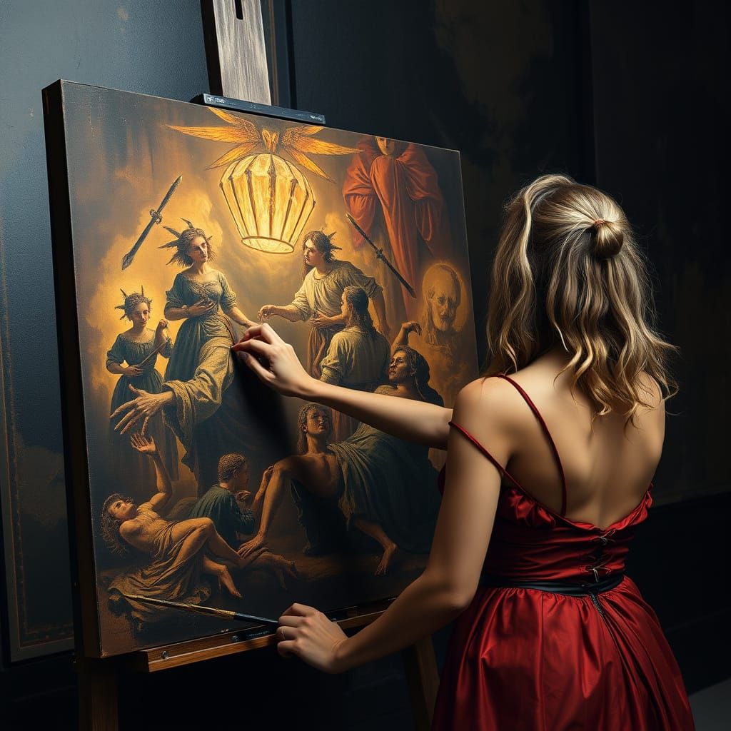 Hyperrealistic Woman Paints Mysterious Caravaggio-Inspired M...