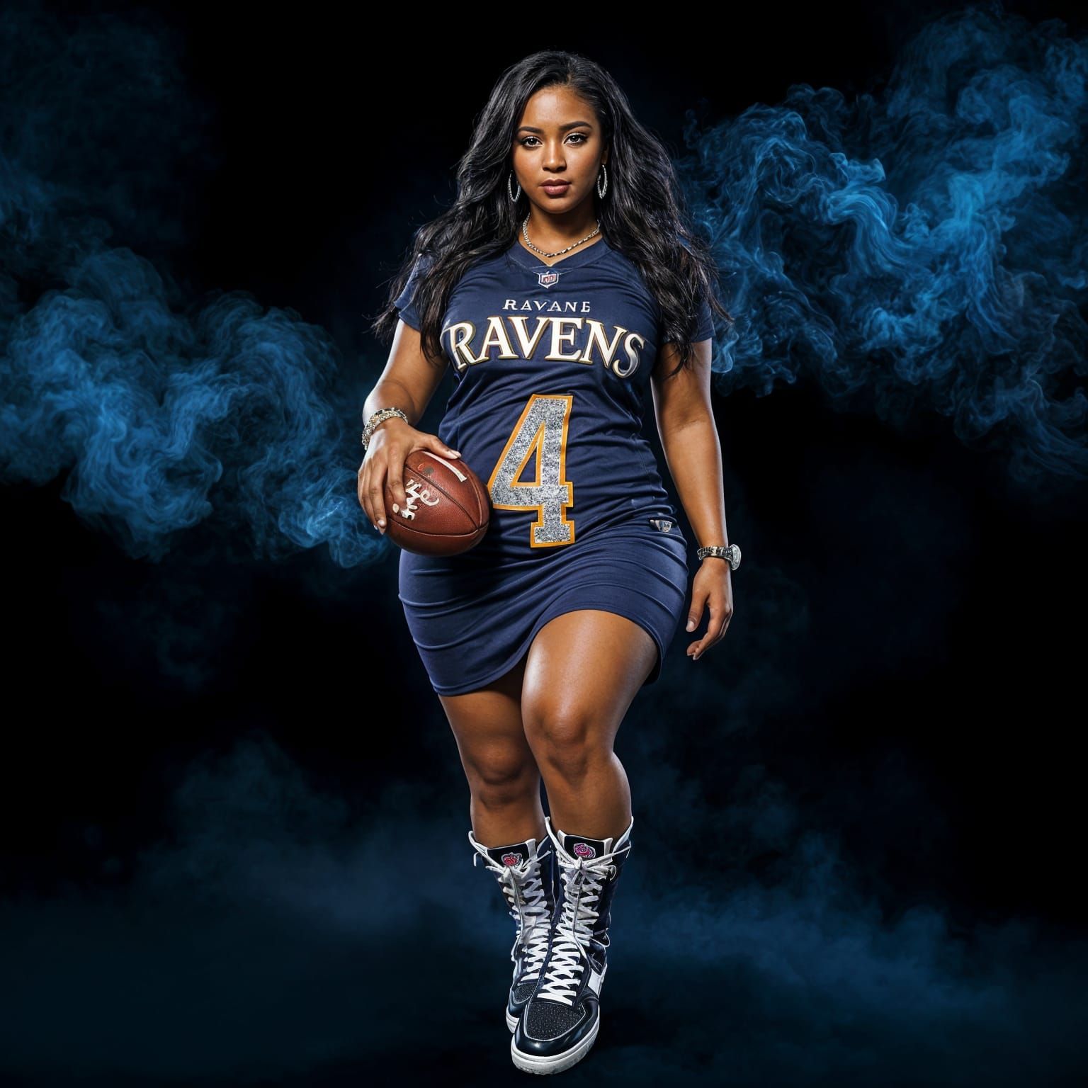 Diamond Football: Hyperrealistic Woman in Digital Art