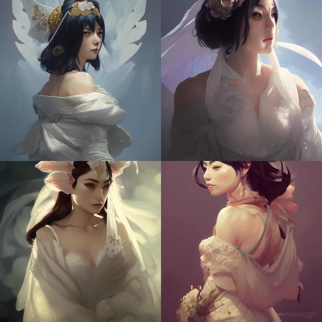 Inugami Korone Portrait in Art Nouveau Style