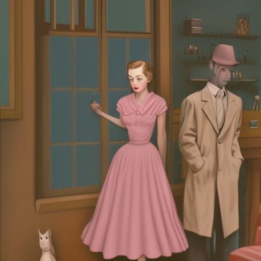 1950s Cinematic Image with Pastel Colors