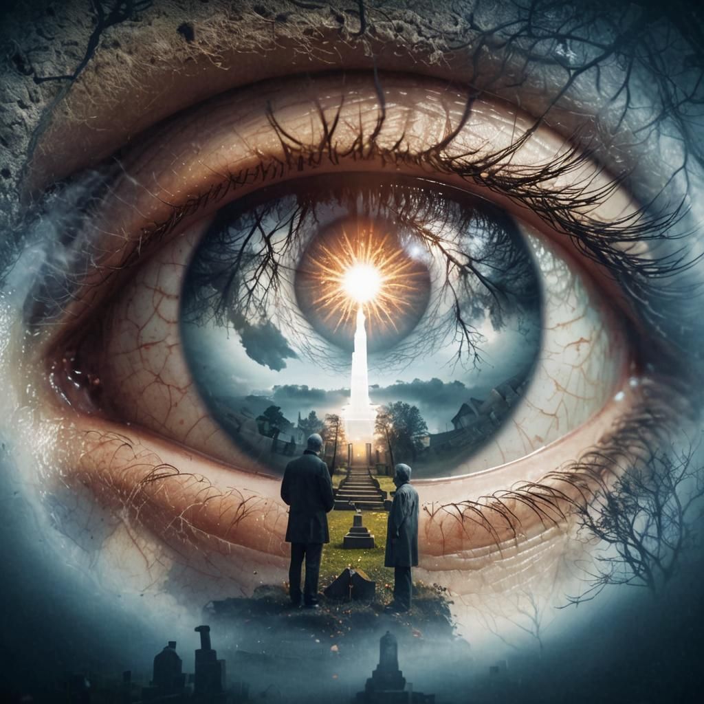 Surreal Eyeball Cemetery: Double-Exposure Photography