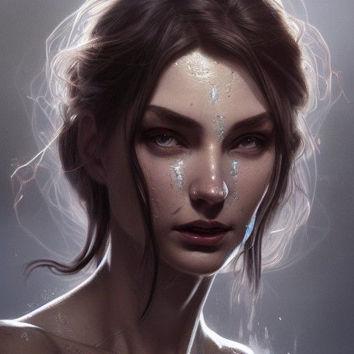 Stone Woman: Petrified Beauty in Hyperdetailed Portrait