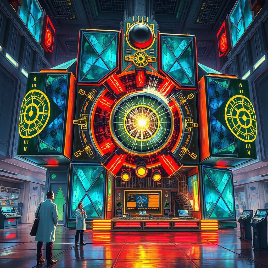 Cyberpunk Vision of Interdimensional Research Facility