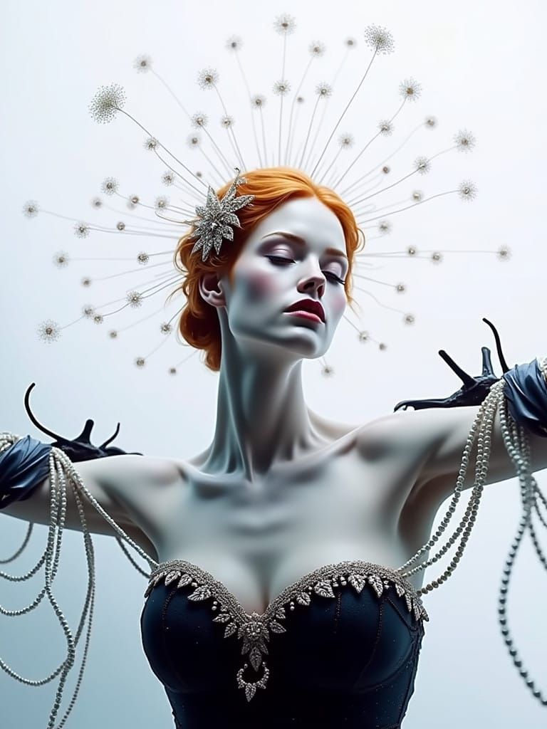 Ethereal Mountain Goddess in Hyperrealist Portraiture