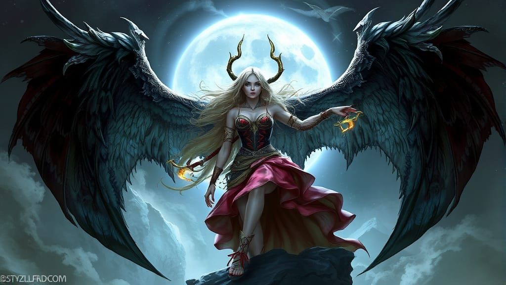 Dark Fantasy Goddesses and Vampires in Gothic Style